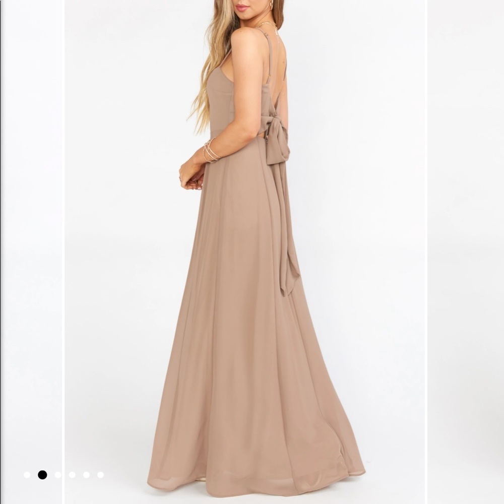 Show me your MuMu The Lauren Tie Maxi Dress in Dune Chiffon